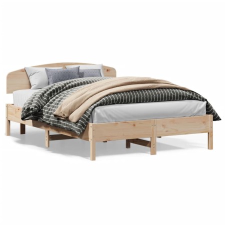 Estructura de cama con cabecero madera maciza pino 140x200 cm de vidaXL, Camas y somieres - Ref: Foro24-3207209, Precio: 159,...