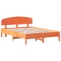 Estructura cama con cabecero madera pino marrón cera 120x200 cm de vidaXL, Camas y somieres - Ref: Foro24-3207216, Precio: 17...