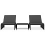 Sillas de jardín reclinables con mesa 2 uds ratán PE negro de vidaXL, Tumbonas - Ref: Foro24-47402, Precio: 222,00 €, Descuen...