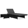 Sillas de jardín reclinables con mesa 2 uds ratán PE negro de vidaXL, Tumbonas - Ref: Foro24-47402, Precio: 222,00 €, Descuen...