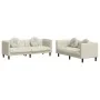 Juego de sofás con cojines 2 piezas terciopelo crema by vidaXL, Sofas - Ref: Foro24-3209264, Price: 524,27 €, Discount: %