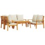 Juego de muebles jardín 5 pzas con cojines madera maciza acacia de vidaXL, Conjuntos de jardín - Ref: Foro24-3211801, Precio:...