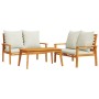 Set de muebles para jardín 3 piezas con cojines madera acacia de vidaXL, Conjuntos de jardín - Ref: Foro24-3211798, Precio: 4...
