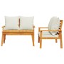 Set de muebles para jardín 3 piezas con cojines madera acacia de vidaXL, Conjuntos de jardín - Ref: Foro24-3211798, Precio: 4...