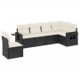 Set de sofás de jardín 6 piezas y cojines ratán sintético negro en Conjuntos de jardín | Comprar online en Foru.es