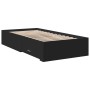 Cama con cajones madera de ingeniería negro 100x200 cm de vidaXL, Camas y somieres - Ref: Foro24-3280420, Precio: 119,66 €, D...