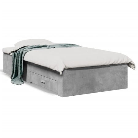 Cama con cajones madera ingeniería gris hormigón 90x200 cm de vidaXL, Camas y somieres - Ref: Foro24-3280429, Precio: 113,23 ...