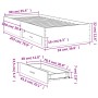 Cama con cajones madera ingeniería gris hormigón 90x200 cm de vidaXL, Camas y somieres - Ref: Foro24-3280429, Precio: 113,23 ...