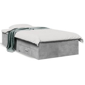 Cama con cajones madera ingeniería gris hormigón 90x190 cm de vidaXL, Camas y somieres - Ref: Foro24-3280436, Precio: 100,68 ...