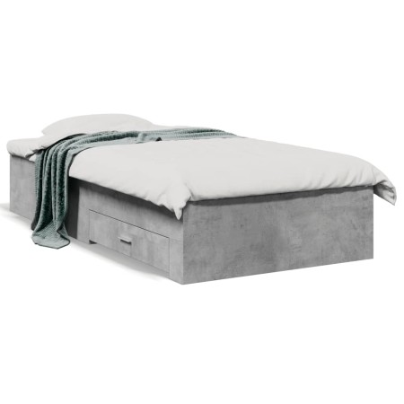 Cama con cajones madera ingeniería gris hormigón 90x190 cm de vidaXL, Camas y somieres - Ref: Foro24-3280436, Precio: 100,68 ...
