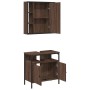 Set de muebles baño 2 pzas madera contrachapada marrón roble de vidaXL, Muebles de baño - Ref: Foro24-3214719, Precio: 124,92...