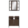 Set de muebles baño 2 pzas madera contrachapada marrón roble de vidaXL, Muebles de baño - Ref: Foro24-3214719, Precio: 124,92...