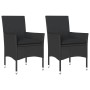 Sillones de jardín con cojines 2 uds ratán sintético negro de vidaXL, Sillas de jardín - Ref: Foro24-368109, Precio: 116,73 €...