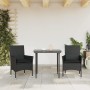 Sillones de jardín con cojines 2 uds ratán sintético negro de vidaXL, Sillas de jardín - Ref: Foro24-368109, Precio: 116,73 €...