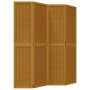 Biombo separador de 4 paneles madera maciza paulownia marrón de vidaXL, Divisores de ambientes - Ref: Foro24-358818, Precio: ...