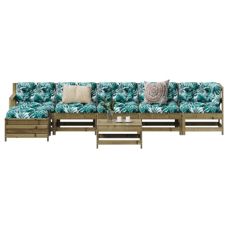 Juego de muebles de jardín 7 pzas madera de pino impregnada de vidaXL, Conjuntos de jardín - Ref: Foro24-3250619, Precio: 402...