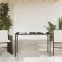 Mesa de jardín superficie vidrio ratán PE marrón 115x54x74 cm de vidaXL, Mesas de jardín - Ref: Foro24-365074, Precio: 74,35 ...