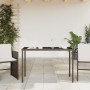 Mesa de jardín superficie vidrio ratán PE marrón 115x54x74 cm de vidaXL, Mesas de jardín - Ref: Foro24-365074, Precio: 65,63 ...
