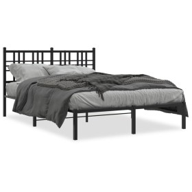 Estructura de cama con cabecero metal negro 140x200 cm de vidaXL, Camas y somieres - Ref: Foro24-376325, Precio: 111,70 €, De...