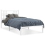 Estructura de cama de metal con cabecero blanco 90x190 cm de vidaXL, Camas y somieres - Ref: Foro24-376365, Precio: 70,25 €, ...