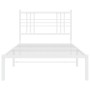 Estructura de cama de metal con cabecero blanco 90x190 cm de vidaXL, Camas y somieres - Ref: Foro24-376365, Precio: 70,25 €, ...