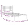 Estructura de cama de metal con cabecero blanco 90x190 cm de vidaXL, Camas y somieres - Ref: Foro24-376365, Precio: 70,25 €, ...