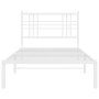 Estructura de cama de metal con cabecero blanco 100x190 cm de vidaXL, Camas y somieres - Ref: Foro24-376367, Precio: 70,05 €,...