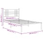 Estructura de cama de metal con cabecero blanco 100x190 cm de vidaXL, Camas y somieres - Ref: Foro24-376367, Precio: 70,05 €,...