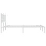 Estructura de cama de metal con cabecero blanca 140x190 cm de vidaXL, Camas y somieres - Ref: Foro24-376373, Precio: 109,29 €...