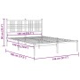 Estructura de cama de metal con cabecero blanca 140x190 cm de vidaXL, Camas y somieres - Ref: Foro24-376373, Precio: 109,29 €...