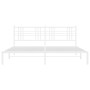 Estructura de cama de metal con cabecero blanco 183x213 cm de vidaXL, Camas y somieres - Ref: Foro24-376378, Precio: 103,70 €...