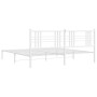Estructura de cama de metal con cabecero blanco 183x213 cm de vidaXL, Camas y somieres - Ref: Foro24-376378, Precio: 103,70 €...