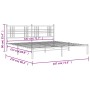 Estructura de cama de metal con cabecero blanco 183x213 cm de vidaXL, Camas y somieres - Ref: Foro24-376378, Precio: 103,70 €...