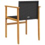 Sillas de jardín 2 uds madera maciza y ratán sintético negro de vidaXL, Sillas de jardín - Ref: Foro24-368708, Precio: 107,40...