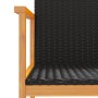 Sillas de jardín 2 uds madera maciza y ratán sintético negro de vidaXL, Sillas de jardín - Ref: Foro24-368708, Precio: 107,40...