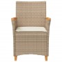 Sillas de jardín con cojín 2 uds ratán PE beige y madera acacia de vidaXL, Sillas de jardín - Ref: Foro24-368722, Precio: 212...