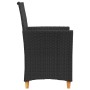 Sillas de jardín con cojín 2 uds ratán PE negro y madera acacia de vidaXL, Sillas de jardín - Ref: Foro24-368717, Precio: 202...