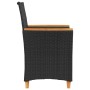 Sillas de jardín con cojín 2 uds ratán PE negro y madera acacia de vidaXL, Sillas de jardín - Ref: Foro24-368720, Precio: 208...