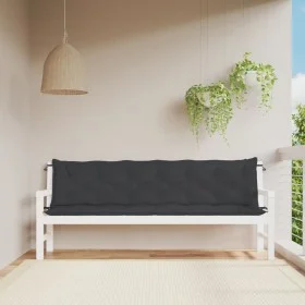 Cojines de banco de jardín 2 uds tela Oxford negro 200x50x7 cm de vidaXL, Cojines para sillas y sofás - Ref: Foro24-361742, P...