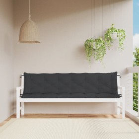 Cojines de banco de jardín 2 uds tela Oxford negro 200x50x7 cm de vidaXL, Cojines para sillas y sofás - Ref: Foro24-361742, P...
