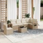 Set sofás de jardín 7 piezas y cojines ratán sintético beige en Conjuntos de jardín | Comprar online en Foru.es