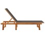 Tumbonas 2 unidades madera maciza de acacia y textileno negro de vidaXL, Tumbonas - Ref: Foro24-3279247, Precio: 307,07 €, De...