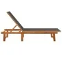 Tumbonas 2 unidades madera maciza de acacia y textileno negro de vidaXL, Tumbonas - Ref: Foro24-3279247, Precio: 301,88 €, De...