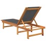 Tumbonas 2 unidades madera maciza de acacia y textileno negro de vidaXL, Tumbonas - Ref: Foro24-3279247, Precio: 307,07 €, De...