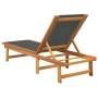 Tumbonas 2 unidades madera maciza de acacia y textileno negro de vidaXL, Tumbonas - Ref: Foro24-3279247, Precio: 301,88 €, De...