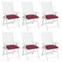 Cojines de palets de jardín 6 uds Oxford rojo tinto 50x50x7 cm de vidaXL, Cojines para sillas y sofás - Ref: Foro24-361536, P...
