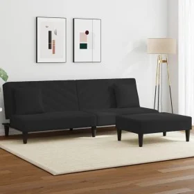 Juego de sofás con cojines 2 piezas terciopelo negro de vidaXL, Sofás - Ref: Foro24-3216265, Precio: 320,61 €, Descuento: %