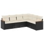 Set de sofás de jardín 6 piezas y cojines ratán sintético negro de vidaXL, Conjuntos de jardín - Ref: Foro24-3258402, Precio:...