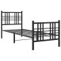 Estructura de cama con cabecero y estribo metal negro 80x200 cm de vidaXL, Camas y somieres - Ref: Foro24-376333, Precio: 81,...