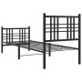 Estructura de cama con cabecero y estribo metal negro 80x200 cm de vidaXL, Camas y somieres - Ref: Foro24-376333, Precio: 81,...